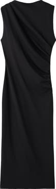 MANGO Ruched Sleeveless Midi Dress