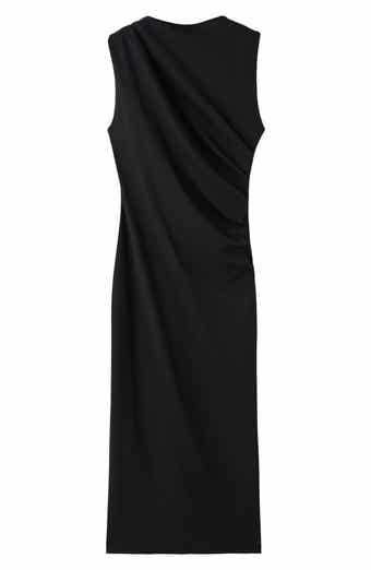 Ruched Sleeveless Midi Dress