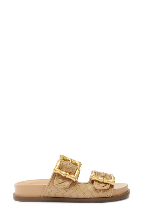 Schutz Enola Dual-buckle Easy Slide Sandals In Nude
