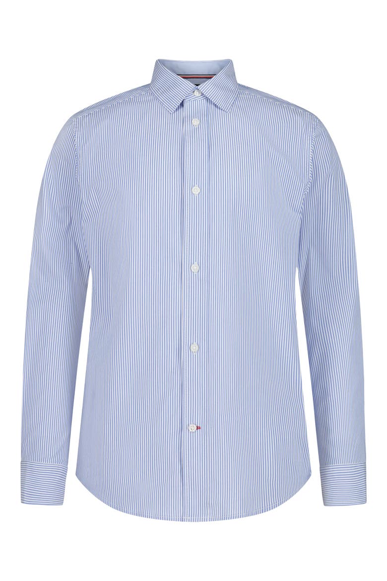 Long Sleeve Stretch Poplin Stripe Shirt, Main, color, MEDIUM BLUE