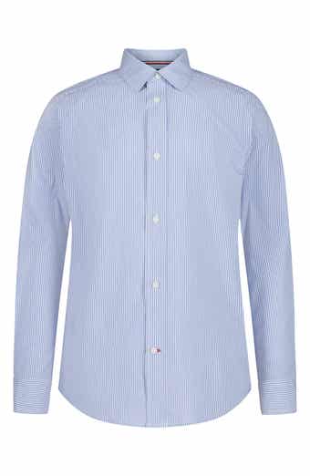 Long Sleeve Stretch Poplin Stripe Shirt