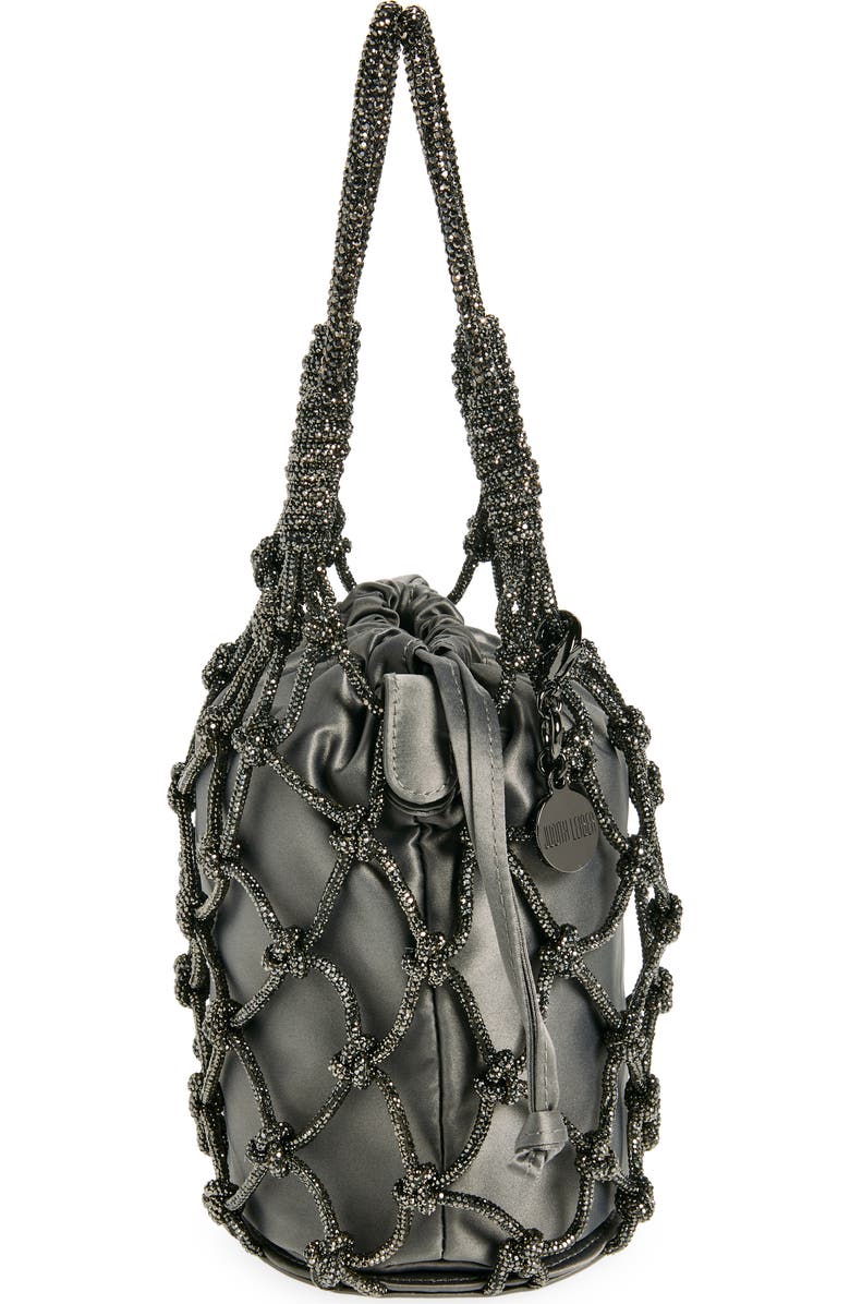 JUDITH LEIBER COUTURE Sparkle Net Pouch Bag, Alternate, color, Silver Hematite