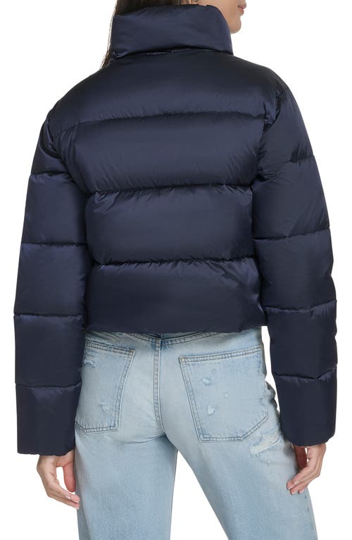 Champion Water Resistant Crop Puffer Jacket In Blue