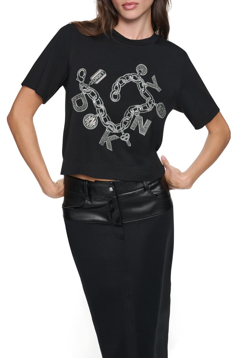 Charm Bracelet Graphic T-Shirt, Main, color, BLACK