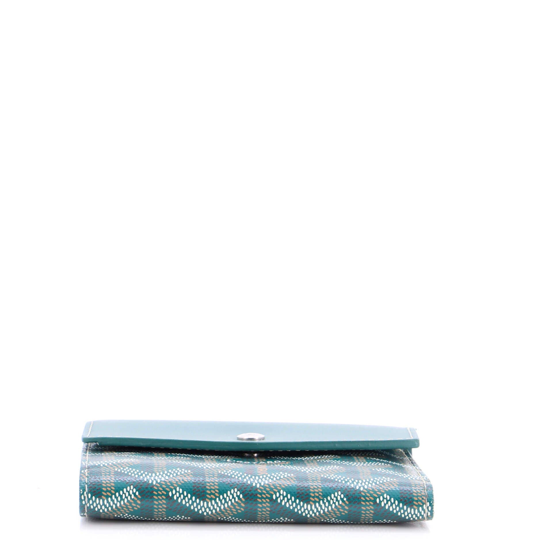 Pre-Owned Goyard Saint Gabriel Wallet Coated Canvas and Leather Compact, Alternate, color, Green