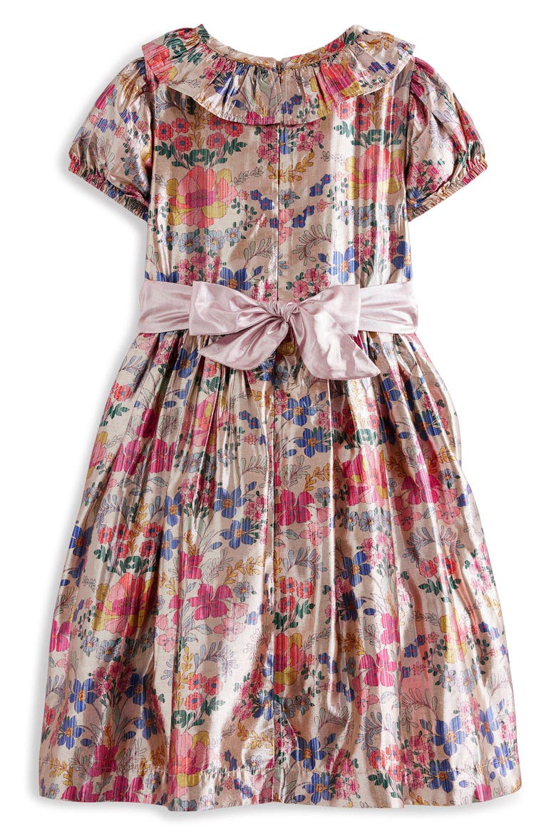 Kids' Metallic Floral Print Party Dress, Alternate, color, METALLIC TAPESTRY FLORAL