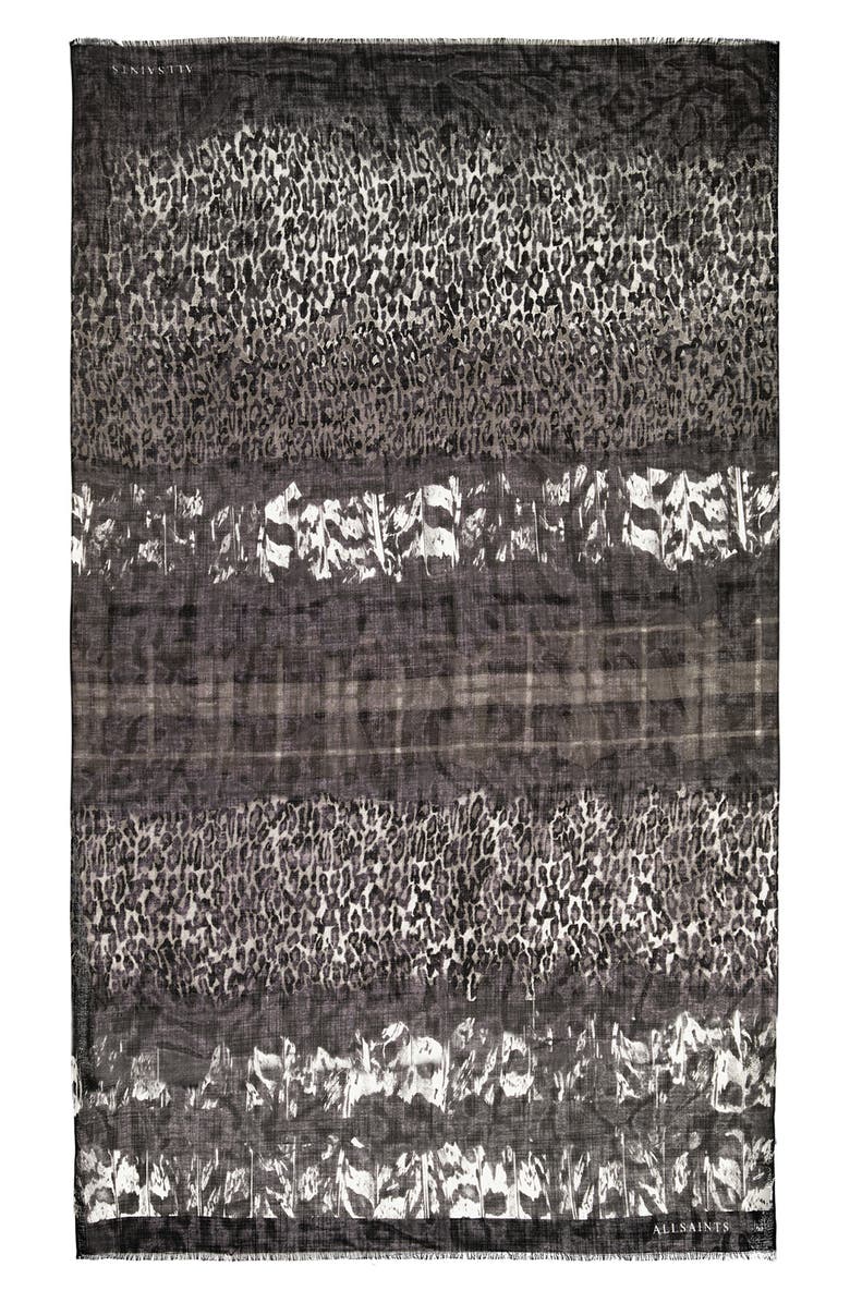 AllSaints Patchwork Print Wool Scarf, Alternate, color,