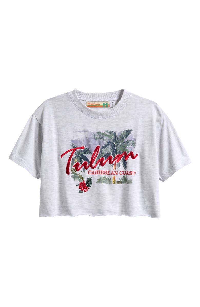 Vintage Havana Kids' Emb Tulum T-Shirt, Main, color, Ash Grey