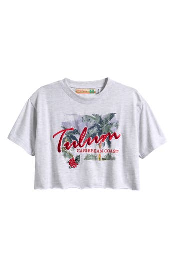 Vintage Havana Kids' Emb Tulum T-shirt In Gray