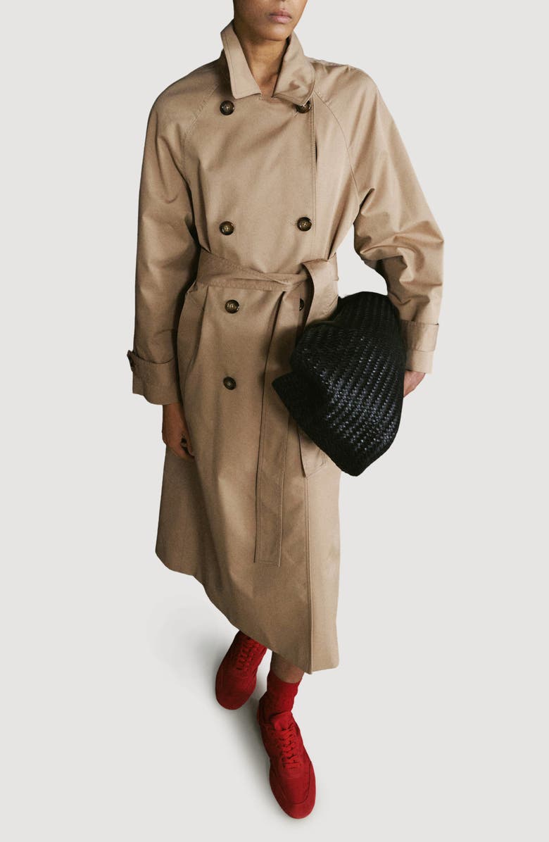 MANGO Angela Belted Trench Coat, Main, color, Beige