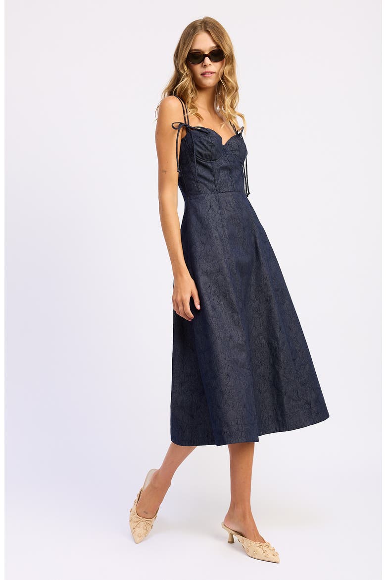 Darby Sweetheart Neck Midi Dress, Alternate, color, INDIGO