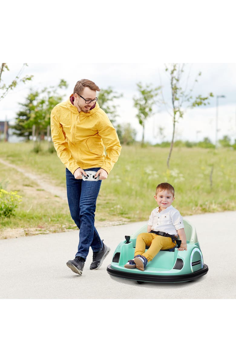Qaba 12V Kids Electric Bumper Car with Remote Control, Alternate, color, Green