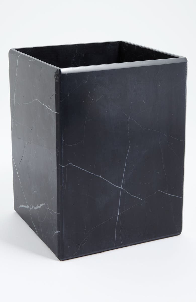 Waterworks Studio 'Luna' Black Marble Wastebasket, Main, color,
