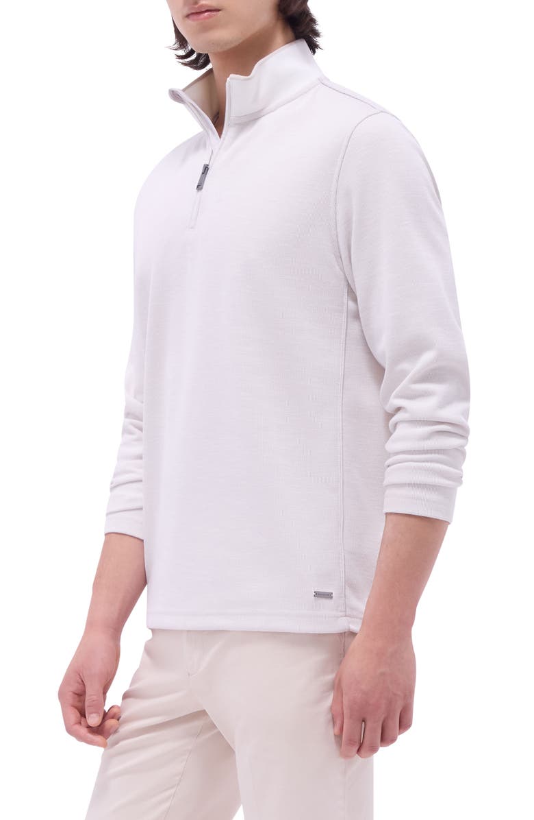 Bugatchi Quarter Zip Performance Pullover, Alternate, color, Chalk