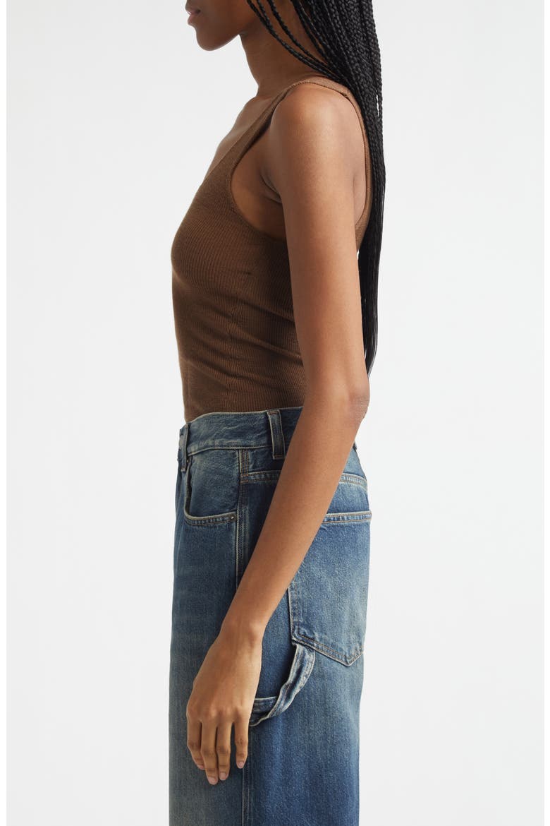 Cindy Rib Extrafine Merino Wool Tank, Alternate, color, CACAO