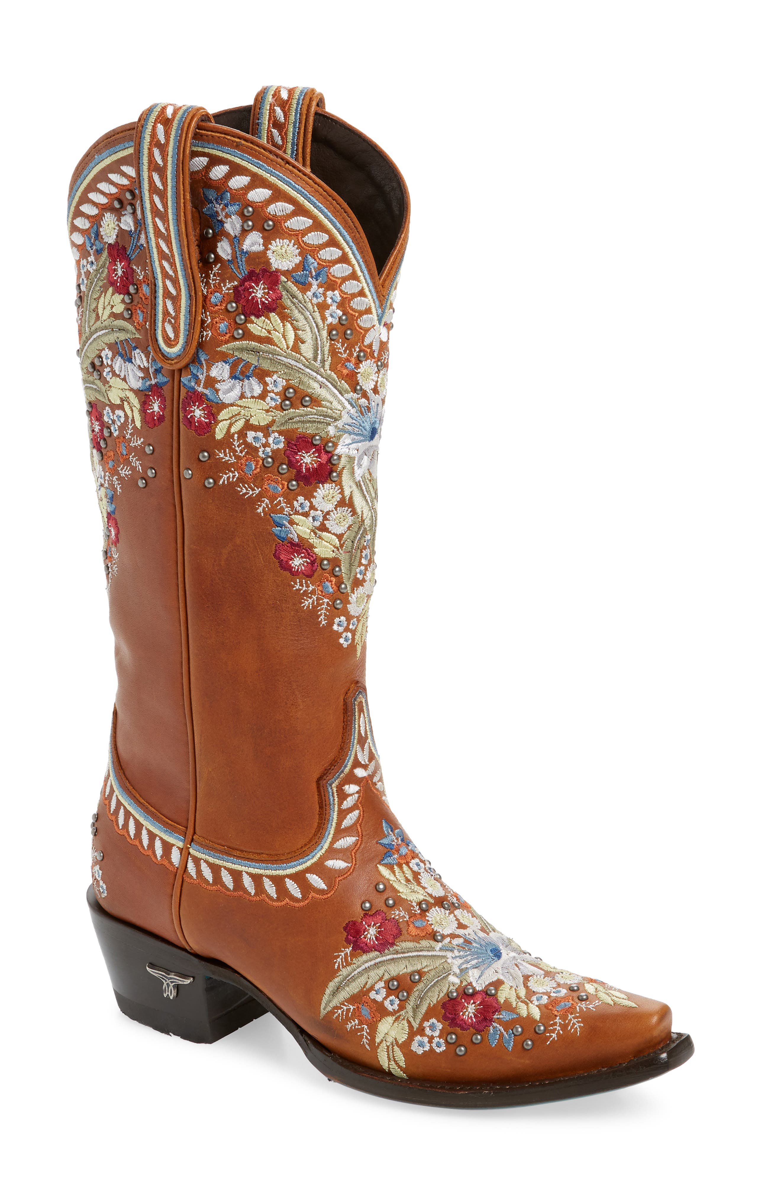 Lane Boots Chloe Floral Embroidered Western Boot, Main, color, 