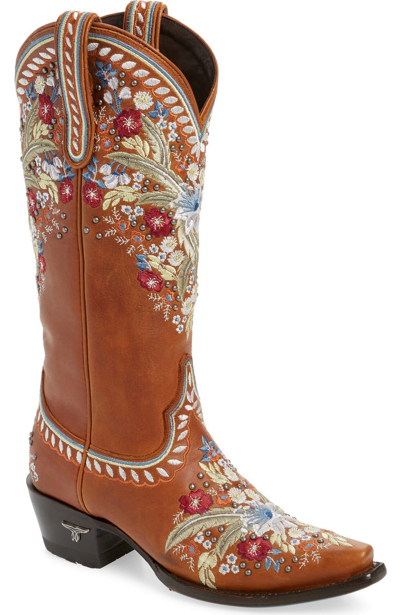 Lane Boots Chloe Floral Embroidered Western Boot, Main, color,