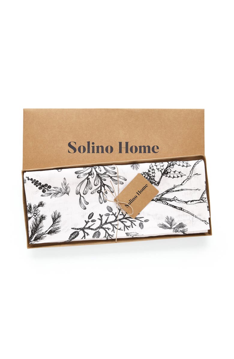 Solino Home Linen Table Runner for Dining Table, Holiday and Everyday Table Decor - Winter Forest, Alternate, color, 