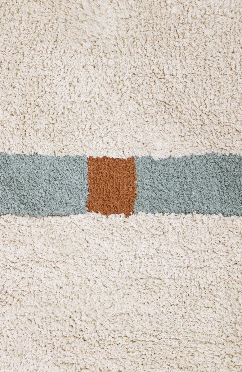 Lorena Canals Lane Fringe Trim Washable Cotton Blend Rug, Alternate, color, Vintage Blue