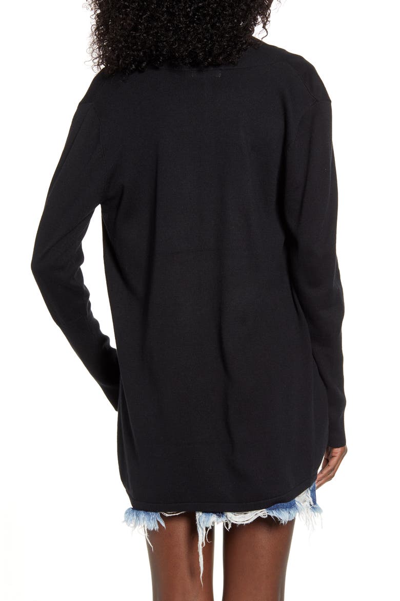 Open Front Cardigan, Alternate, color, BLACK