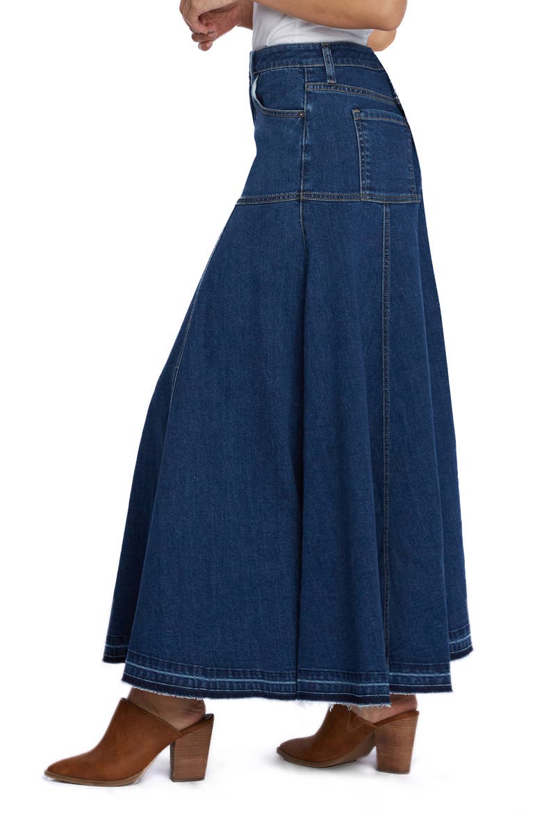 Charlie Pleated Denim Maxi Skirt, Alternate, color, CHARLIE BLUE