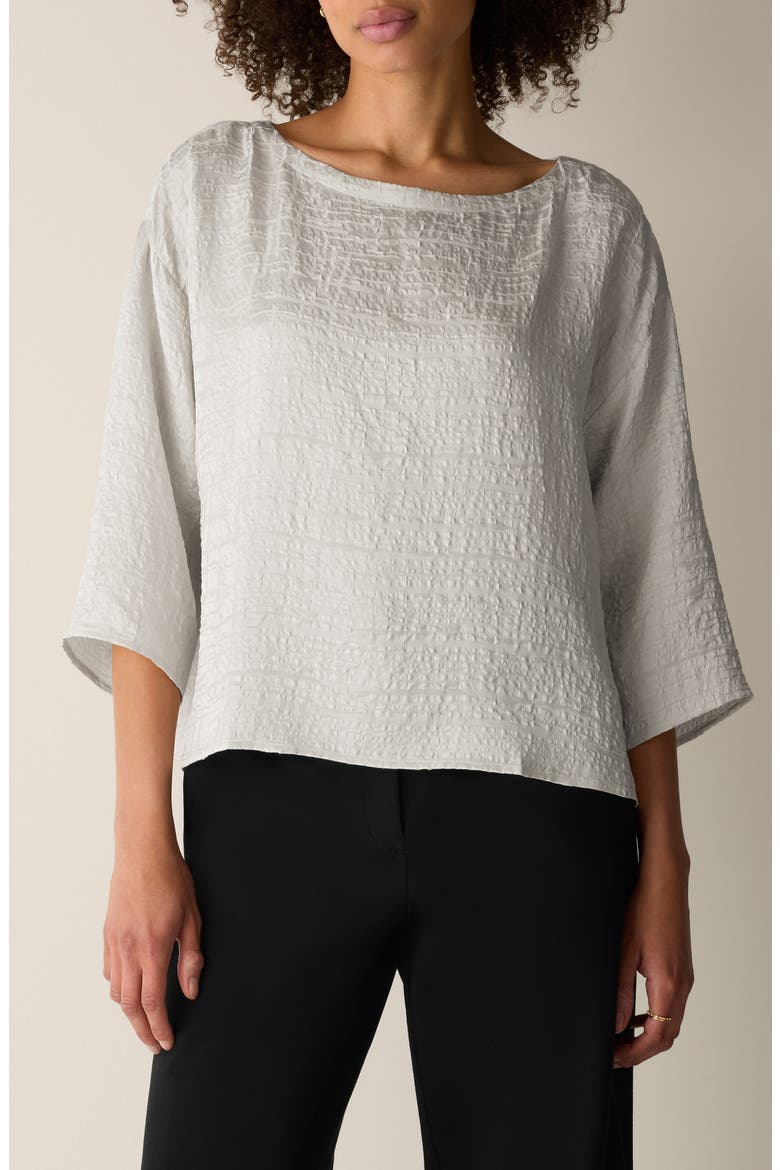 Boxy Silk Top, Main, color, PLASTER