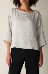 Eileen Fisher Boxy Silk Top
