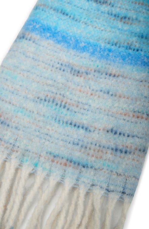Saachi Cozy Oversized Fringe Scarf In Blue