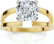 Bliss Diamond Certified 2ct Round Solitaire Lab Grown Diamond Engagement Ring 14K Gold