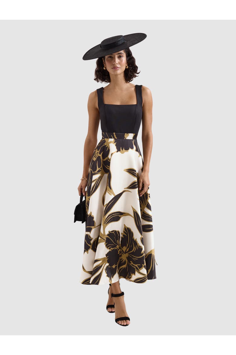 Delie Floral Fit Flare Midi Dress, Main, color, Multi