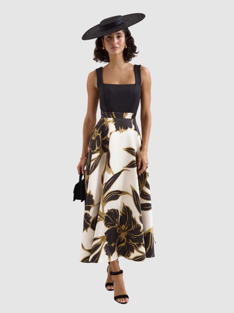 Delie Floral Fit Flare Midi Dress