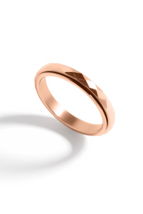 Mint & Lily Dainty Hammered Band Spinning Fidget Ring In Gold