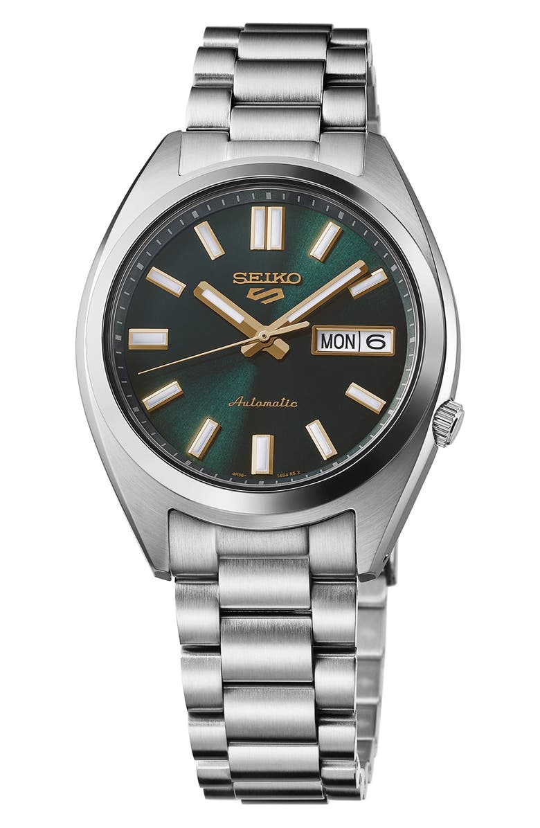 SEIKO WATCHES 5 Sports Bracelet Watch, 37mm, Main, color, Green