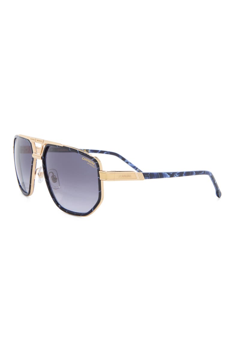 1072/S 61mm Gradient Geometric Aviator Sunglasses, Alternate, color, BLUE GOLD
