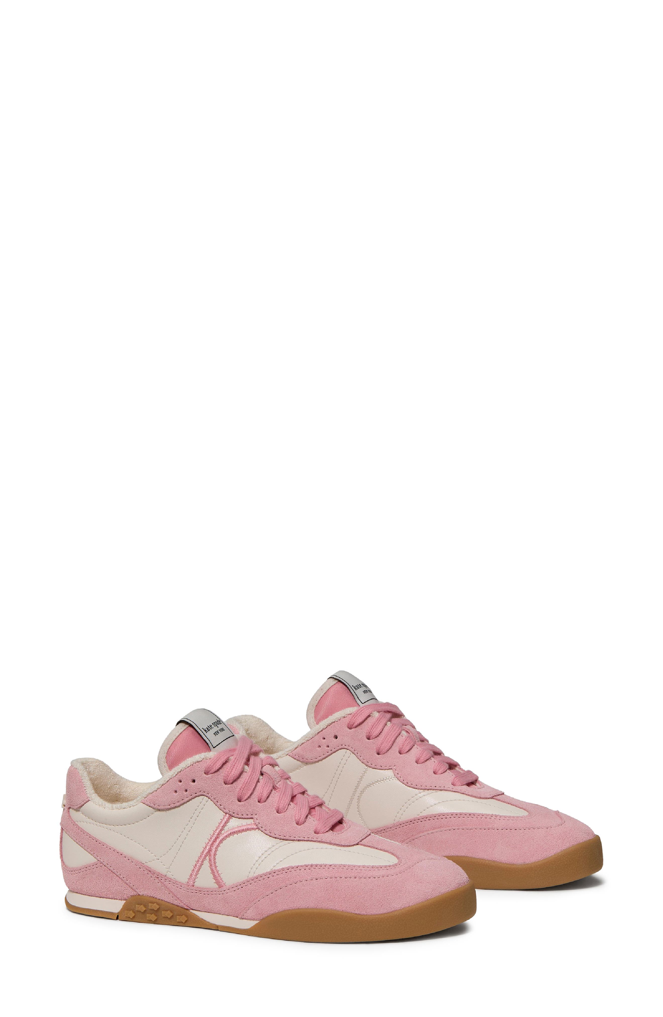 Kate Spade New York drift smooth sneaker, Alternate, color, Cream/ Grapefruit Soda