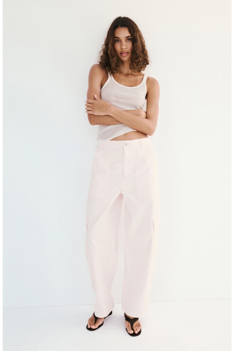 Wide Leg Cargo Jeans, Alternate, color, PASTEL PINK