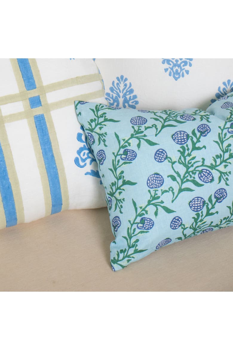 Rasa - Lumbar Pure Linen Throw Pillow Cover, Alternate, color, Pastel Blue