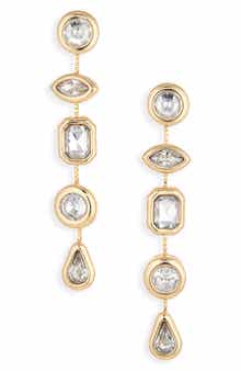 BaubleBar Mixed Crystal Linear Drop Earrings