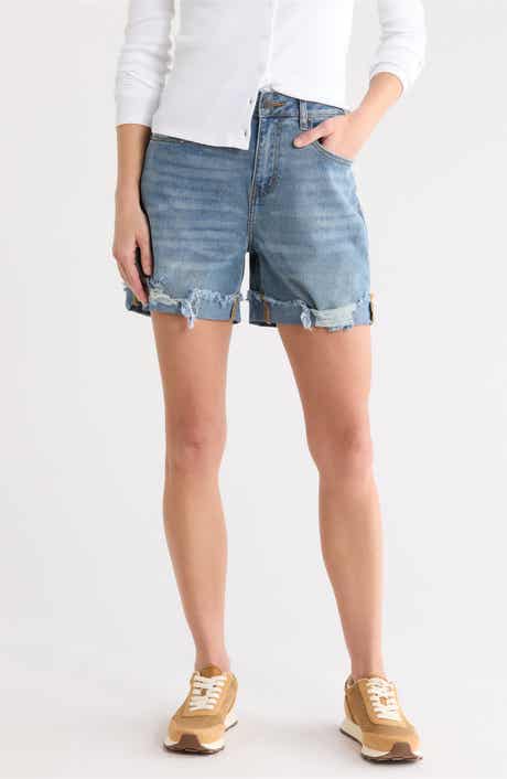 Vigoss Rolled Cuff High Waist Denim Shorts