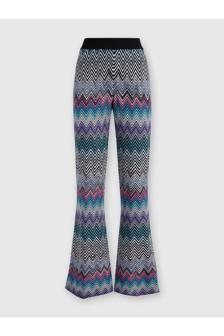 Flare Zig Zag Wool Trousers, Alternate, color, Multicoloured
