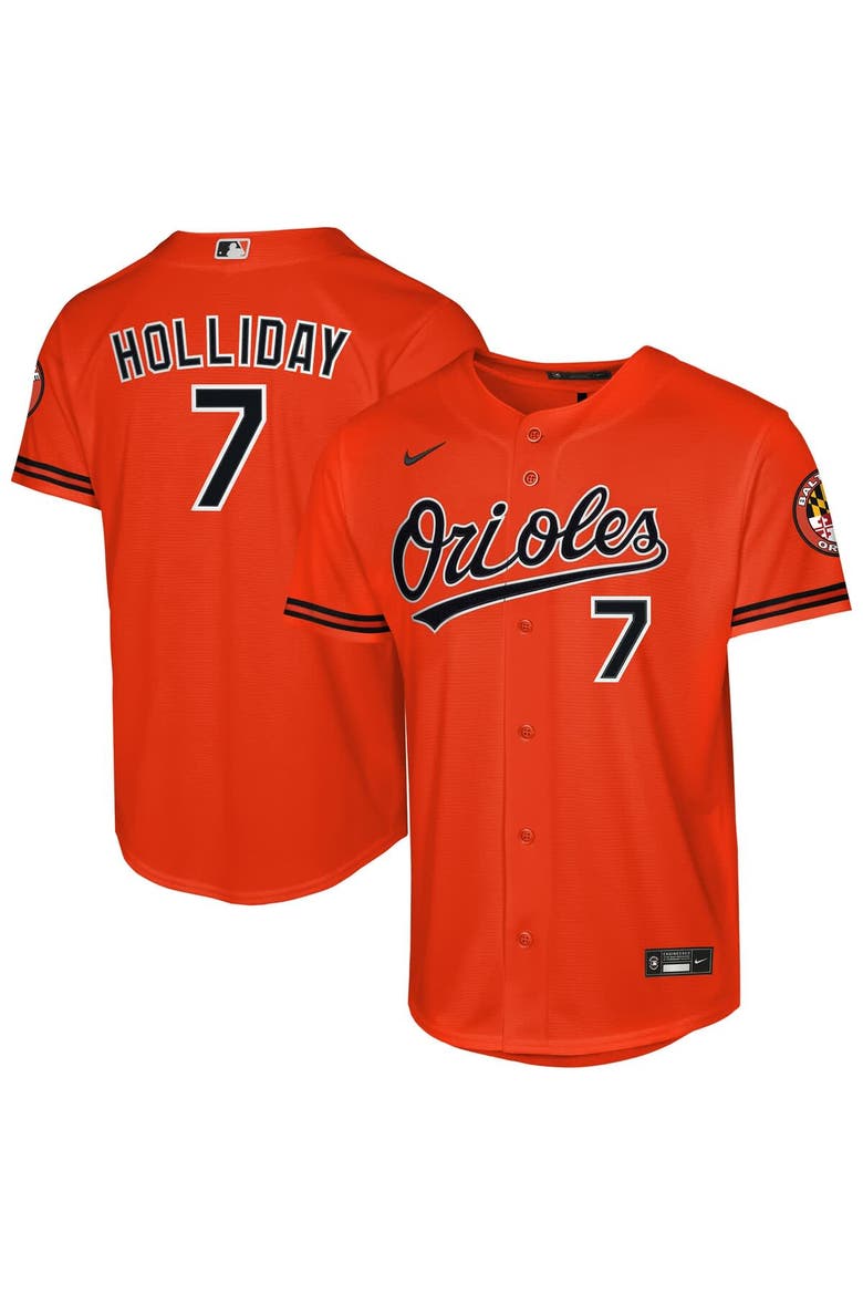 Youth Nike Jackson Holliday Orange Baltimore Orioles Alternate 2 Stadium Player Jersey, Main, color, Orange