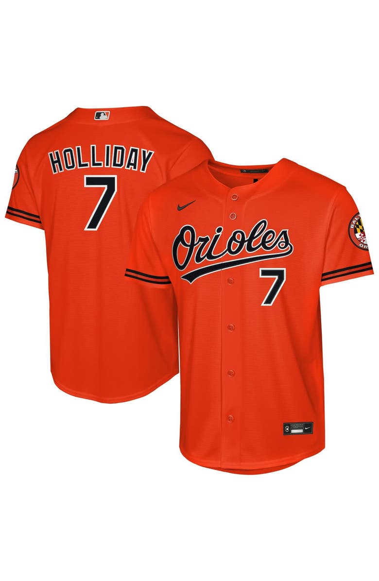 Nike Youth Nike Jackson Holliday Orange Baltimore Orioles Alternate 2 Stadium Player Jersey, Main, color, Orange