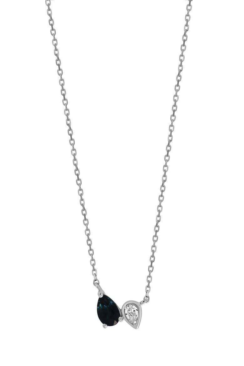 El Mar Diamond & Sapphire Pendant Necklace (Nordstrom Exclusive), Main, color, 18K WHITE GOLD