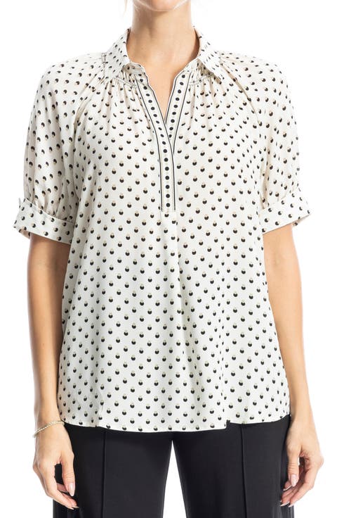 Short Sleeve Crepe Blouse