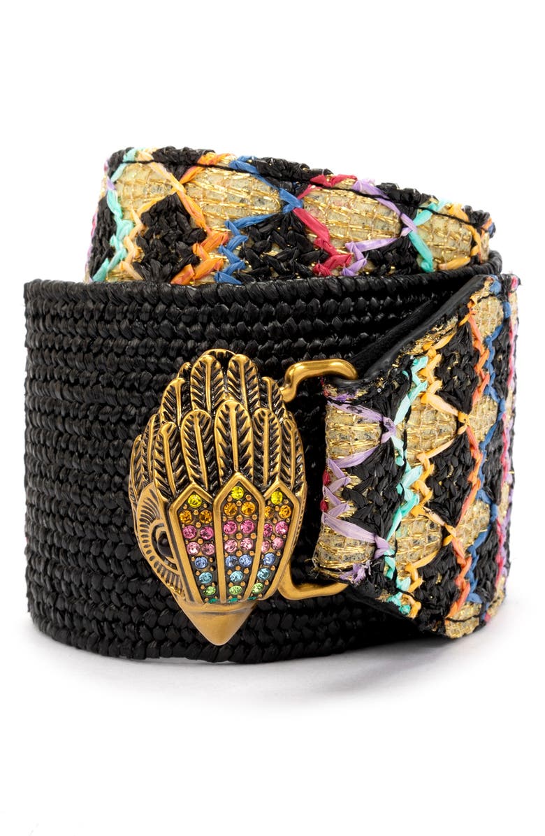 Kurt Geiger London Rainbow Raffia Stretch Belt, Alternate, color,