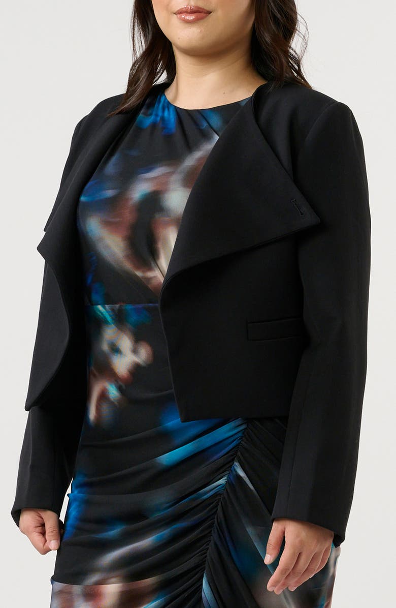 Estelle Eboni Crepe Crop Jacket, Alternate, color, Black