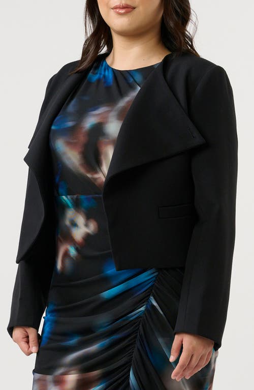 Estelle Eboni Crepe Crop Jacket In Black