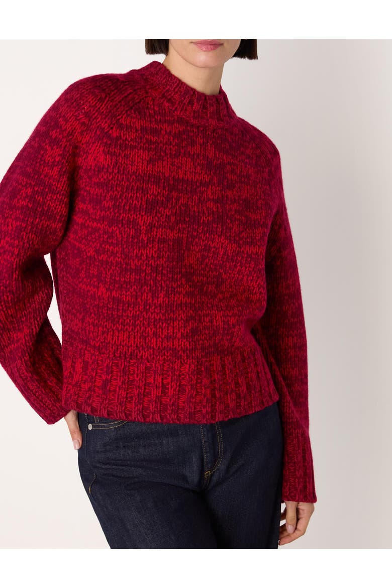 Chunky Wool Fleck Knit Sweater, Alternate, color, Red/Multi