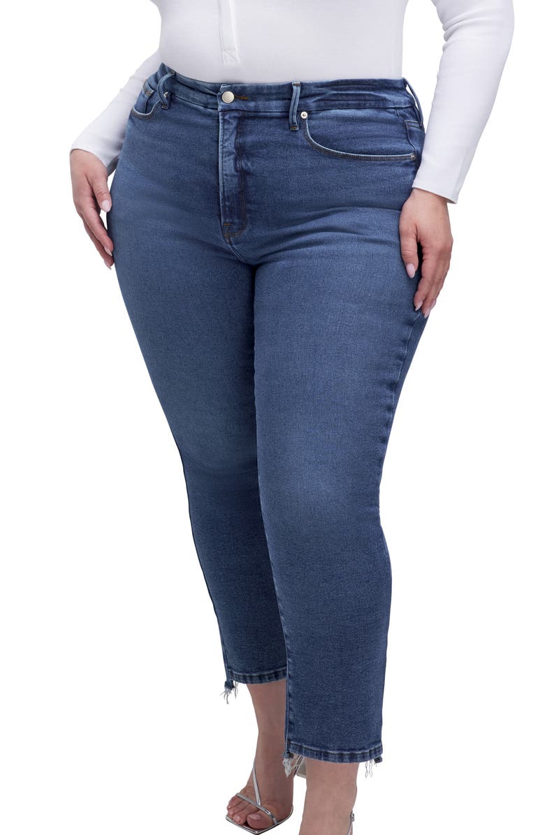 Good American Good Legs Straight Leg Jeans, Alternate, color, Indigo394