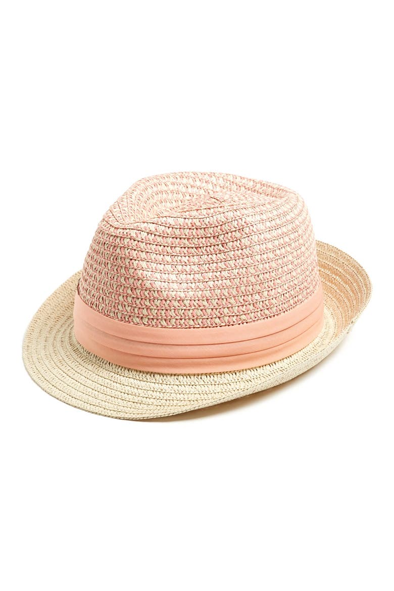Patterned Crown Fedora, Main, color, IVORY